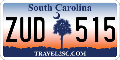 SC license plate ZUD515