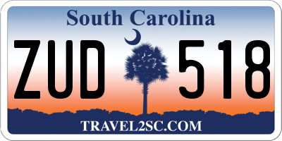 SC license plate ZUD518