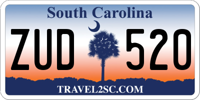 SC license plate ZUD520
