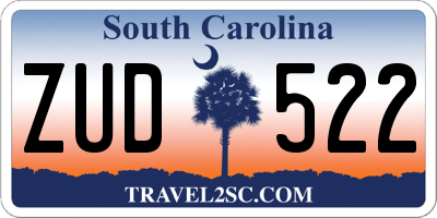SC license plate ZUD522