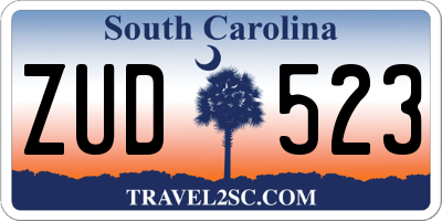 SC license plate ZUD523