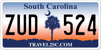 SC license plate ZUD524