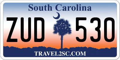 SC license plate ZUD530
