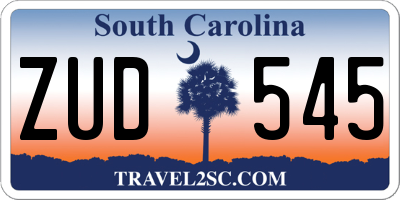 SC license plate ZUD545