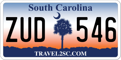 SC license plate ZUD546