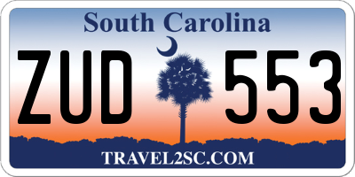 SC license plate ZUD553