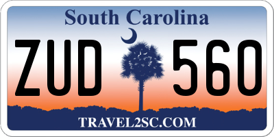 SC license plate ZUD560