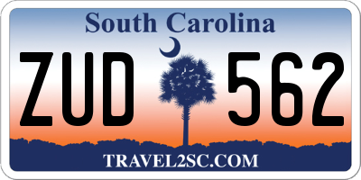 SC license plate ZUD562