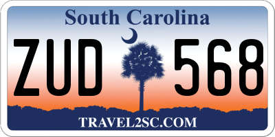 SC license plate ZUD568