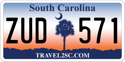 SC license plate ZUD571
