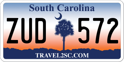 SC license plate ZUD572