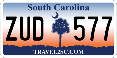 SC license plate ZUD577