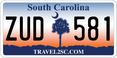 SC license plate ZUD581