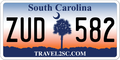 SC license plate ZUD582