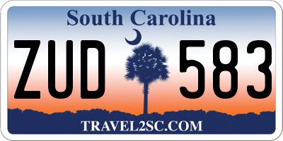 SC license plate ZUD583