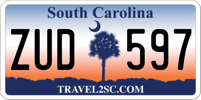 SC license plate ZUD597