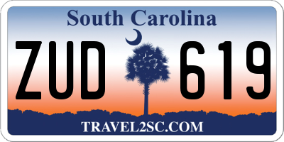 SC license plate ZUD619