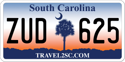 SC license plate ZUD625