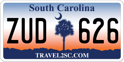 SC license plate ZUD626