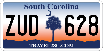 SC license plate ZUD628