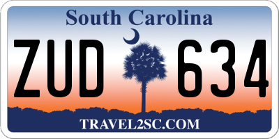 SC license plate ZUD634