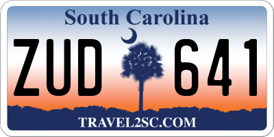 SC license plate ZUD641