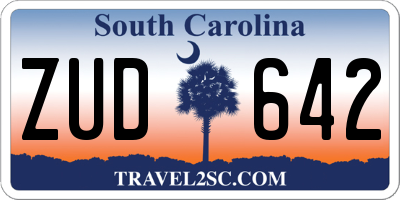 SC license plate ZUD642