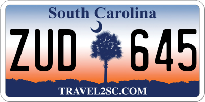 SC license plate ZUD645