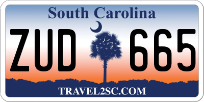 SC license plate ZUD665