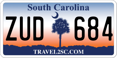 SC license plate ZUD684