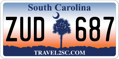 SC license plate ZUD687