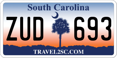 SC license plate ZUD693