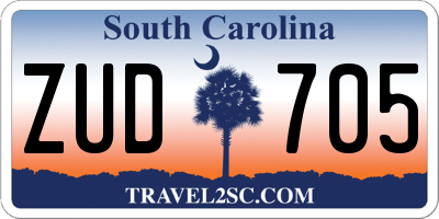 SC license plate ZUD705