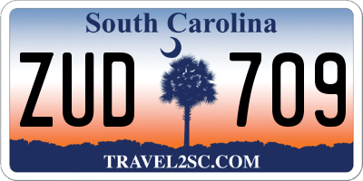 SC license plate ZUD709