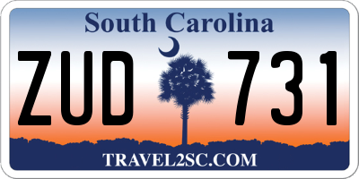 SC license plate ZUD731