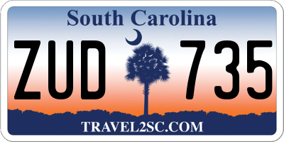 SC license plate ZUD735