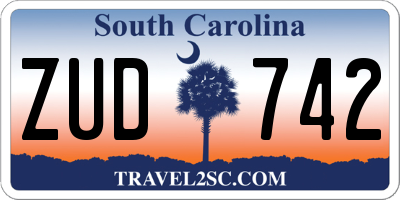 SC license plate ZUD742