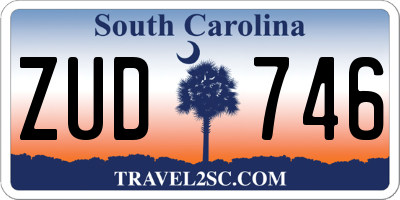 SC license plate ZUD746