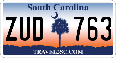 SC license plate ZUD763