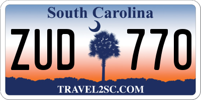 SC license plate ZUD770