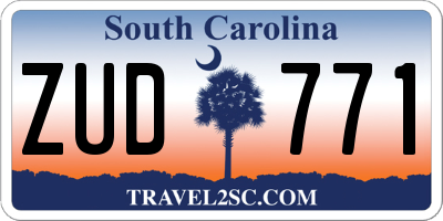 SC license plate ZUD771