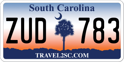 SC license plate ZUD783