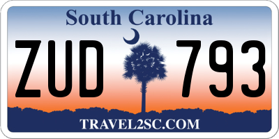 SC license plate ZUD793