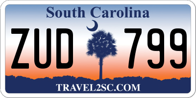 SC license plate ZUD799