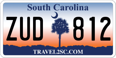 SC license plate ZUD812