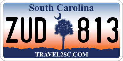 SC license plate ZUD813