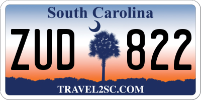 SC license plate ZUD822