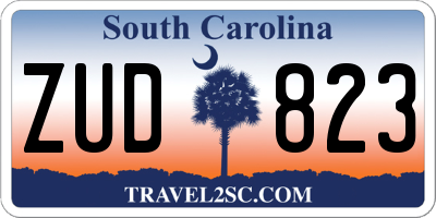 SC license plate ZUD823