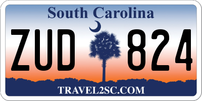 SC license plate ZUD824