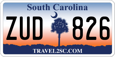 SC license plate ZUD826